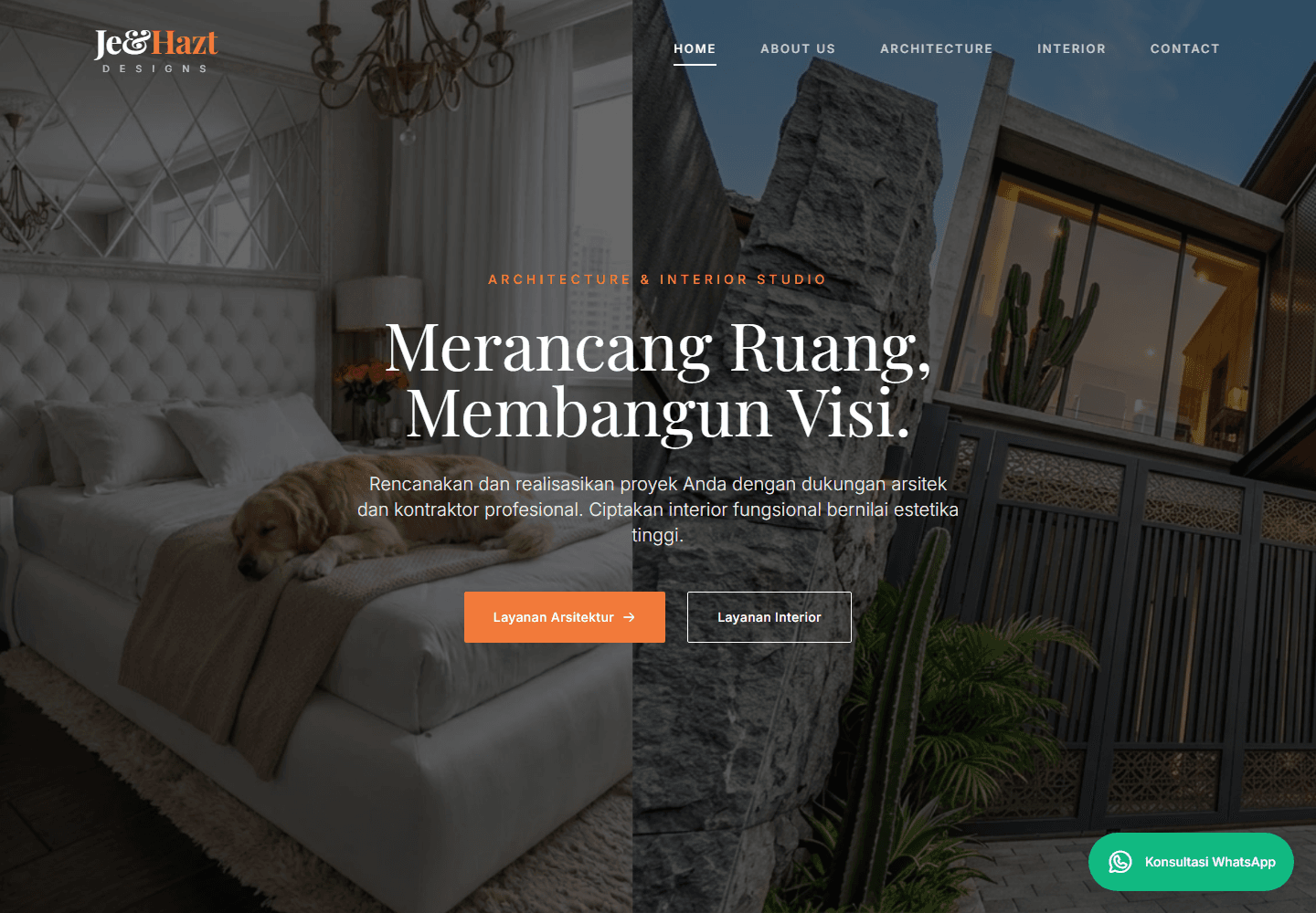 Tampilan website Je&Hazt Designs